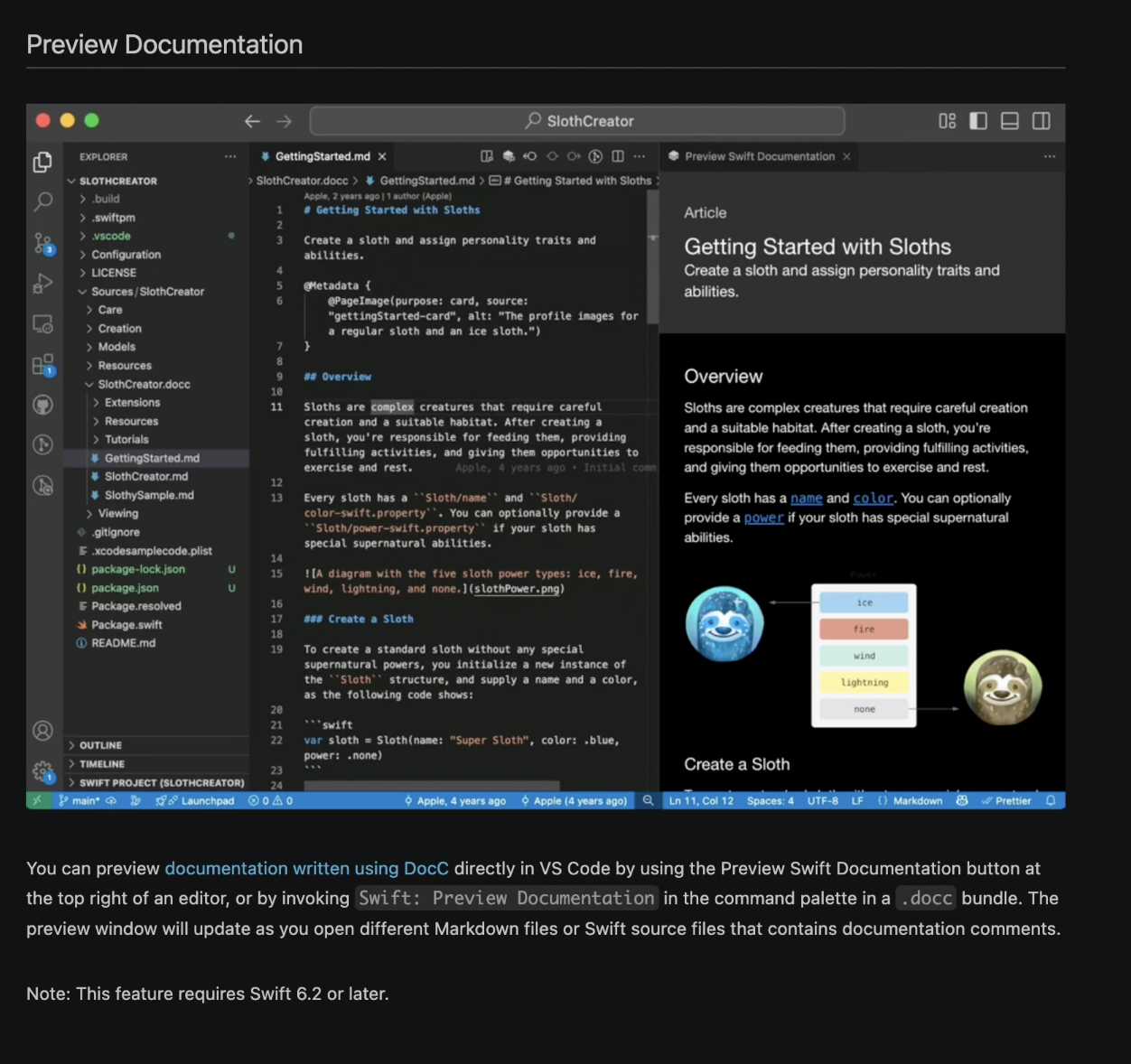 Previewing DocC in VS Code