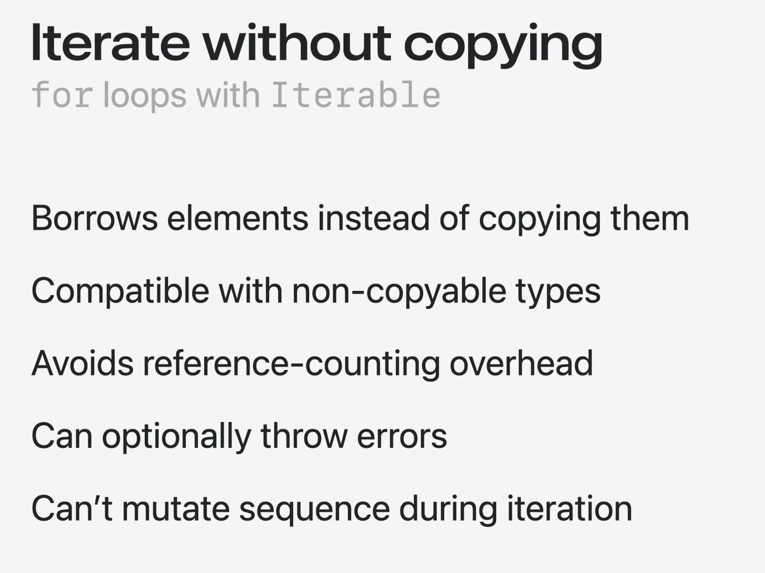 for loop using Iterable