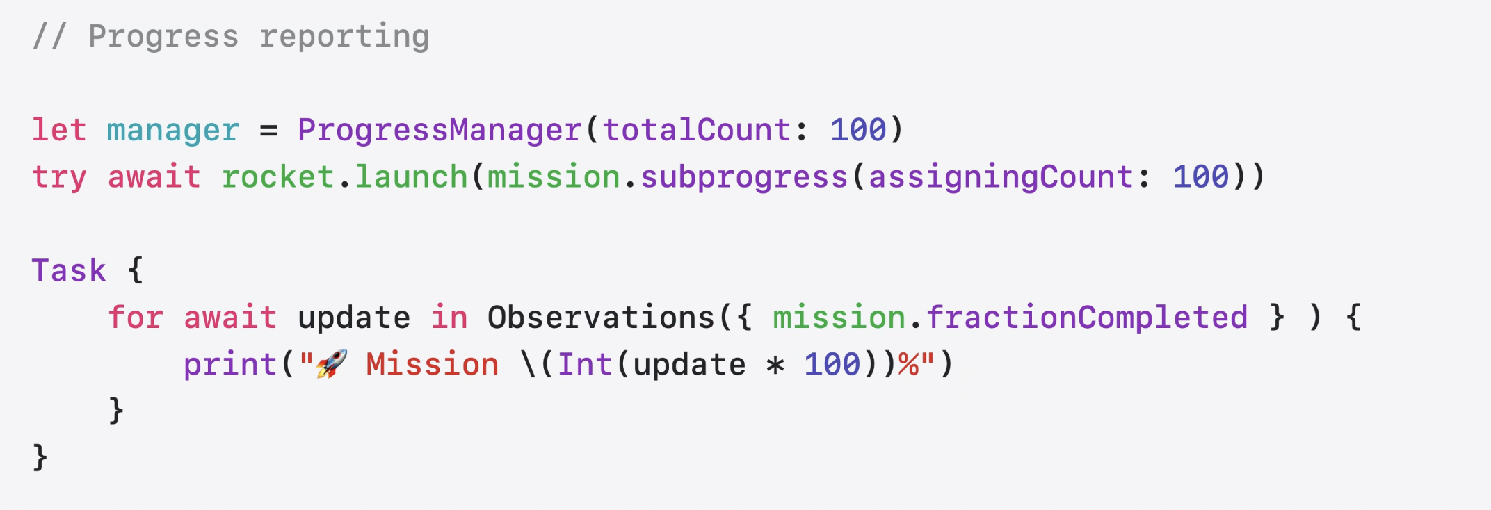 Observing progress