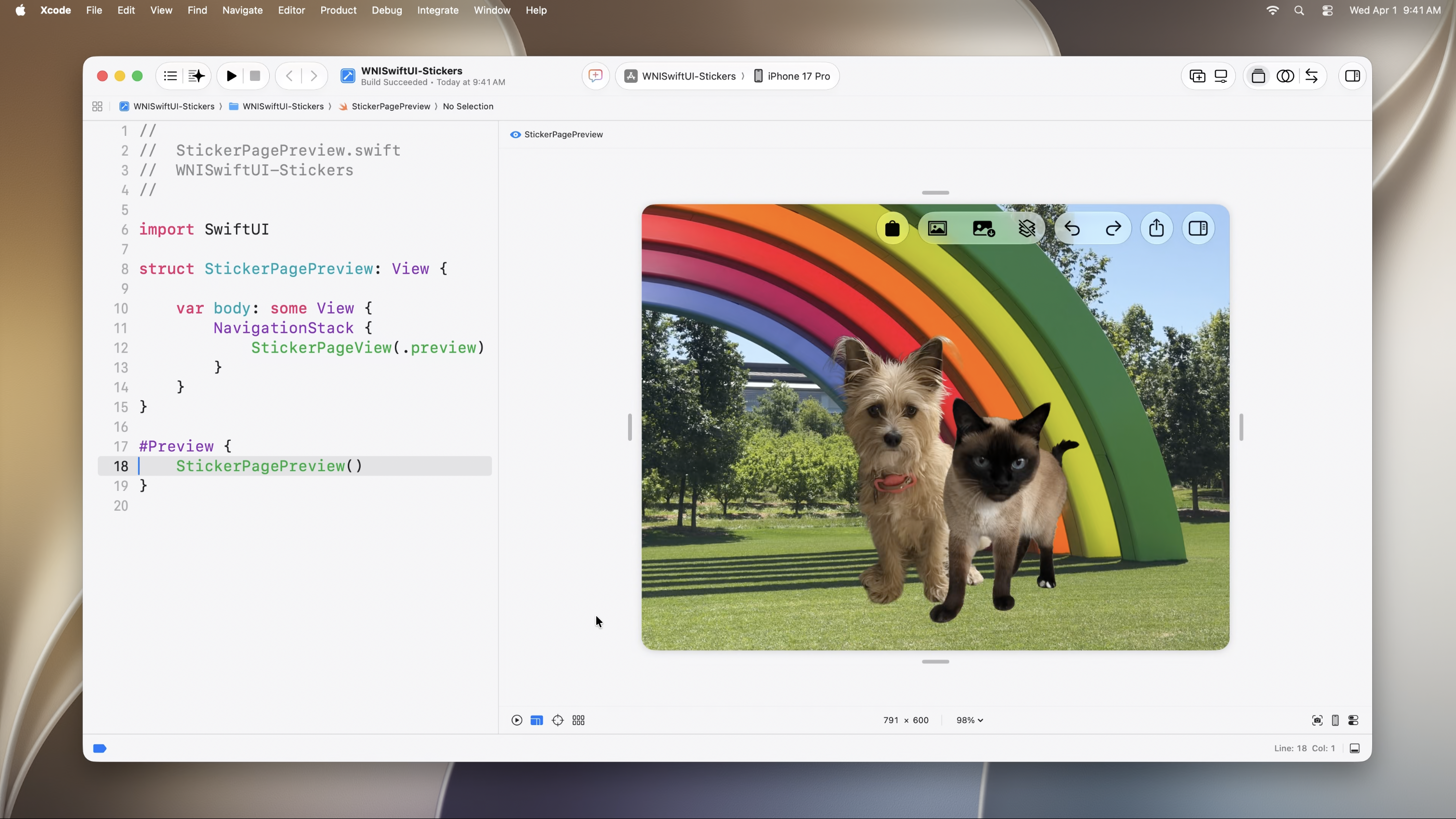 Xcode preview resizability handles