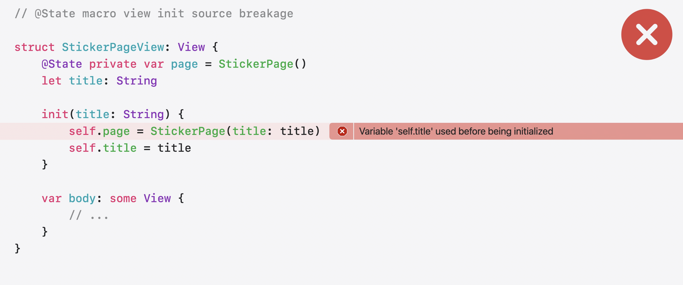 Breaking change example