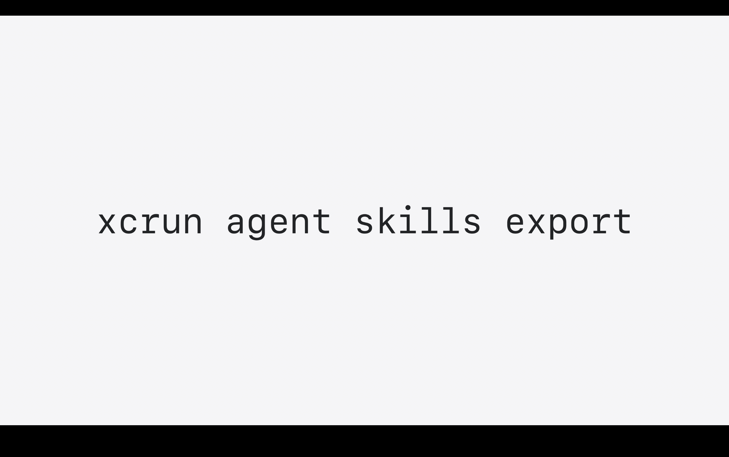 xcrun agent skills export