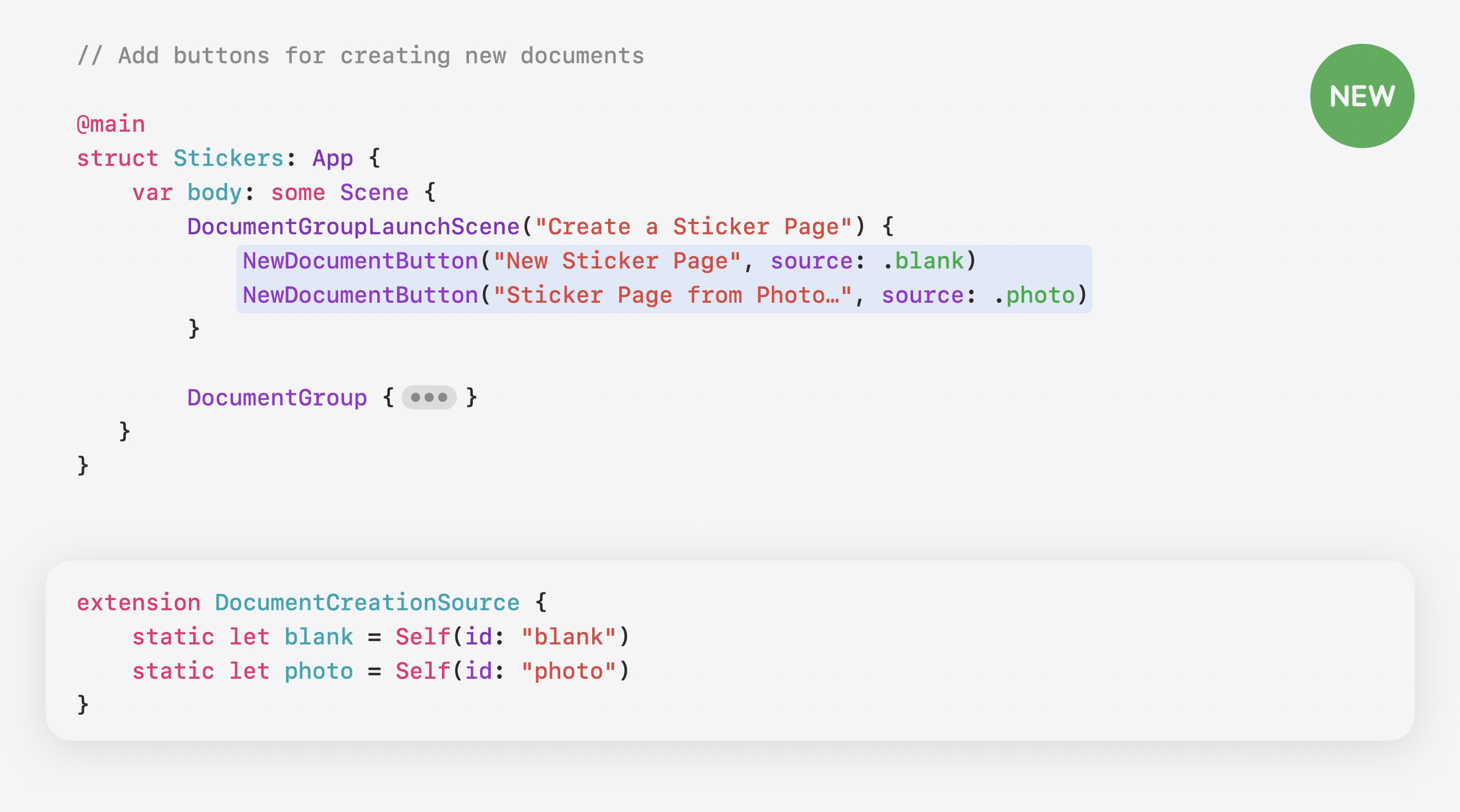 Creation context API
