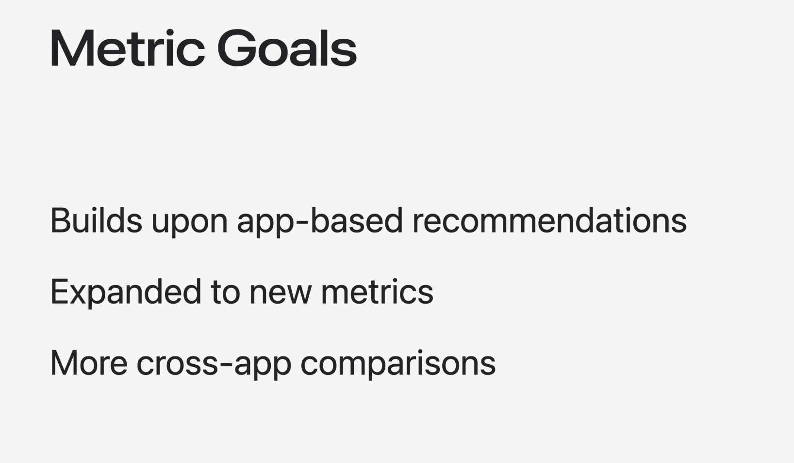 Metric goals