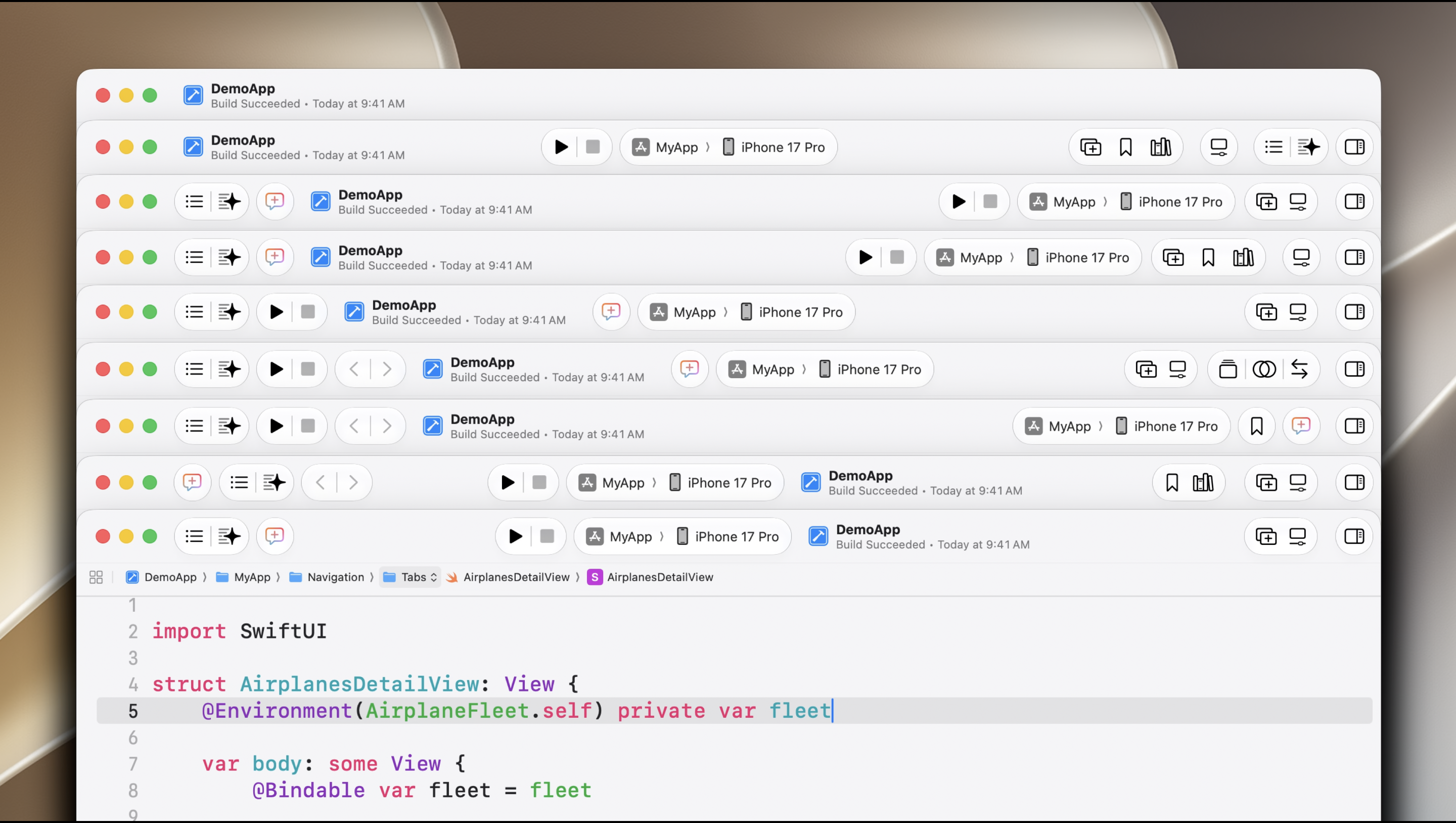 New toolbar
