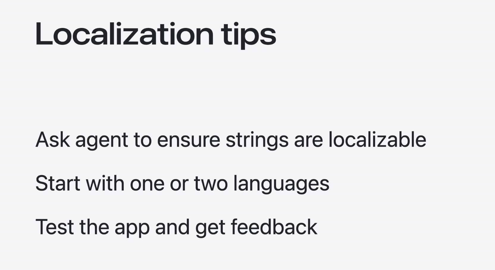 Localization results