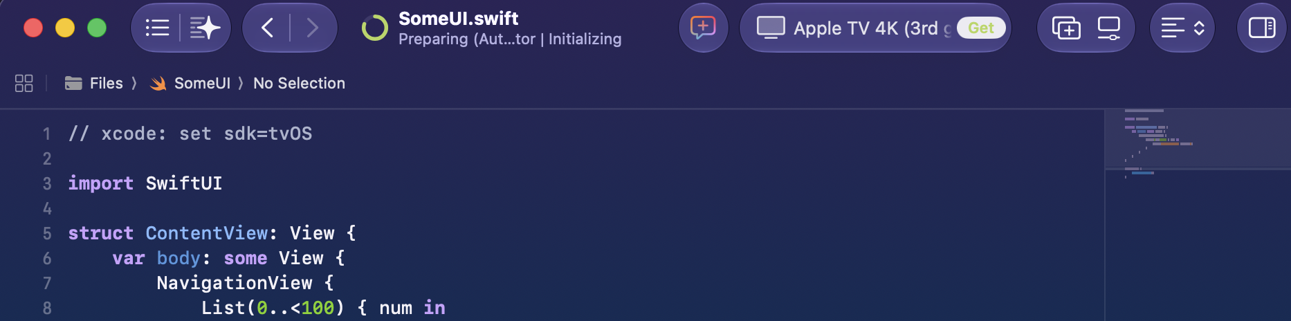 Comment added to the Swift file